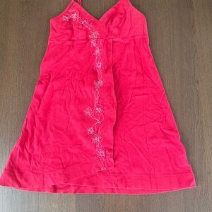 Elegant Red Embroidered Dress